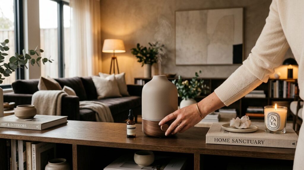 Elegant lifestyle photograph of a hand adjusting an upscale